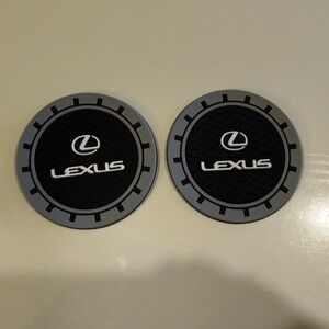 Lexus Car Cup Coasters in Black And Gray Set of 2 NWT